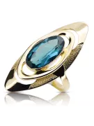 Ring Vintage style Aquamarine 14K Yellow gold vrc189y